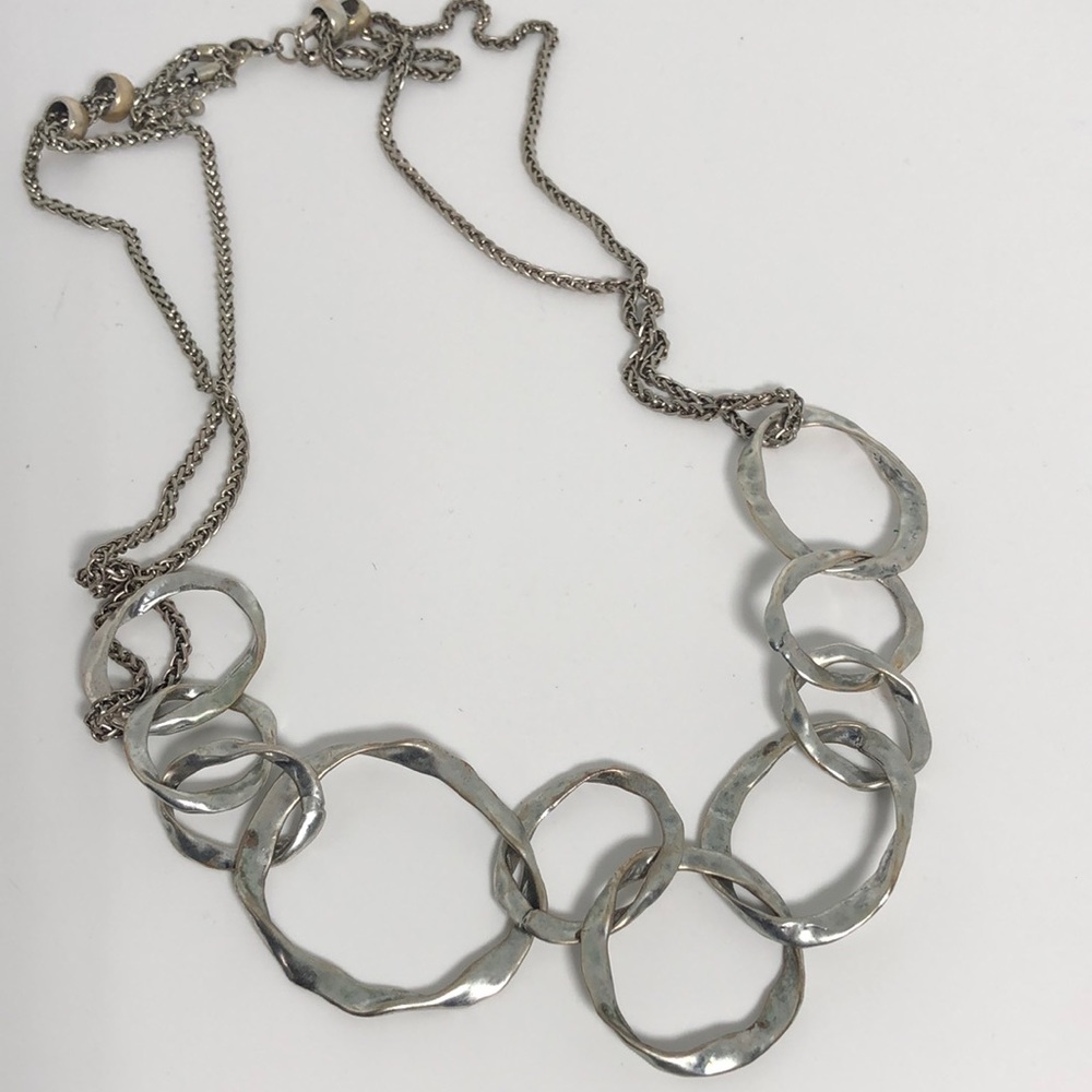 5 for $10 Unique silver tone necklace